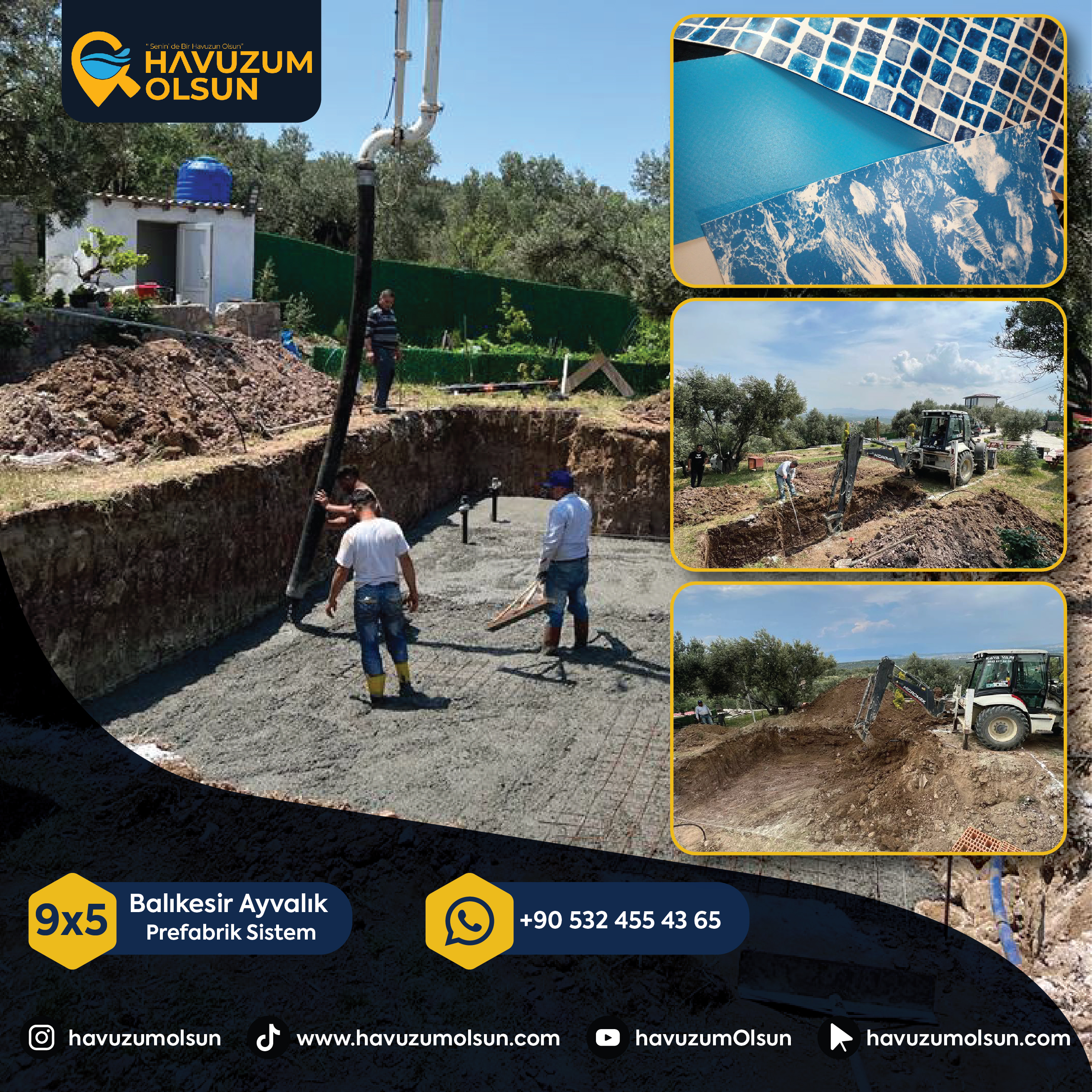 BALIKESİR - 9X5 - %70 Betonarme %30 Yığma Tuğla Prefabrik Havuz Yapımı