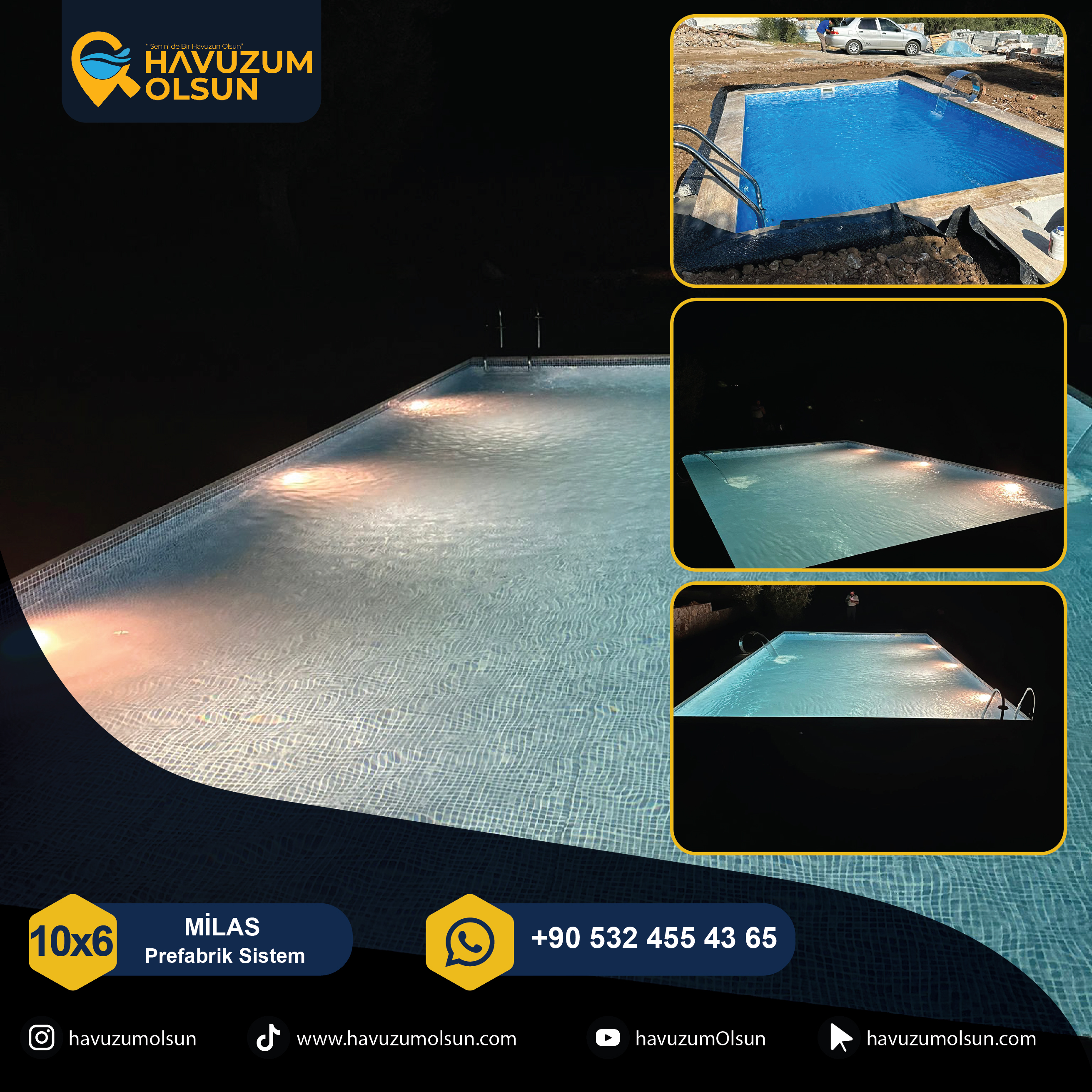 MİLAS - 5X3 - %70 Betonarme %30 Yığma Tuğla Prefabrik Havuz Yapımı